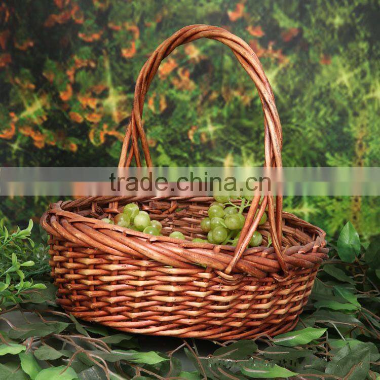 2014 exquisite fruit basket with handle with handmade wholesale