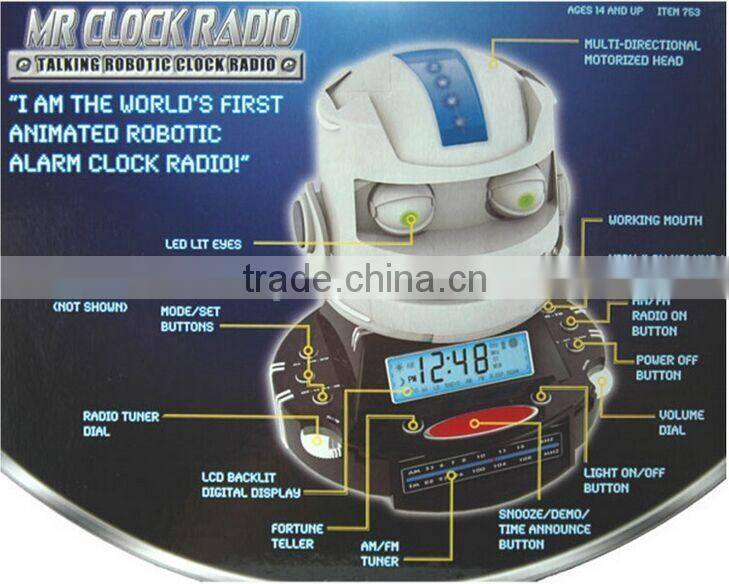 Fashion Smart Sensor Robot Cartoon radio Robot Clock