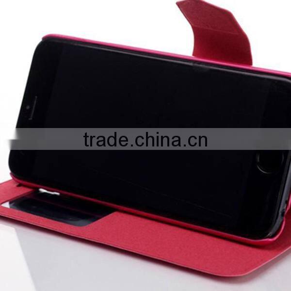 Slim Flip Covers PU Leather Case With Front View Window for iPhone 6