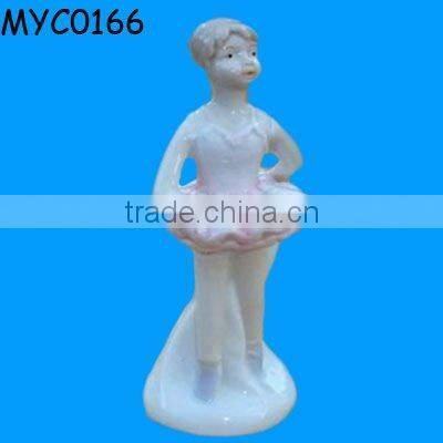 Hand carved man adult ballet dancer figurine