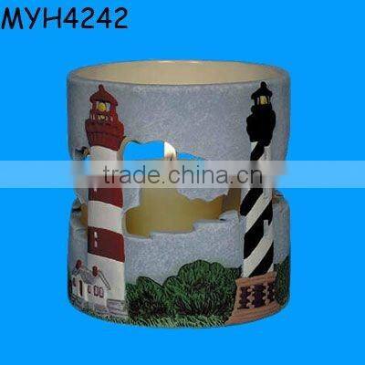 Lovely cat glazed ceramic tealight candle cup with lid