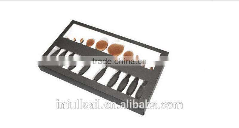 Factory 10pcs Beauty Toothbrush Shaped Foundation Power Makeup Brush Set With Synthetic Hair