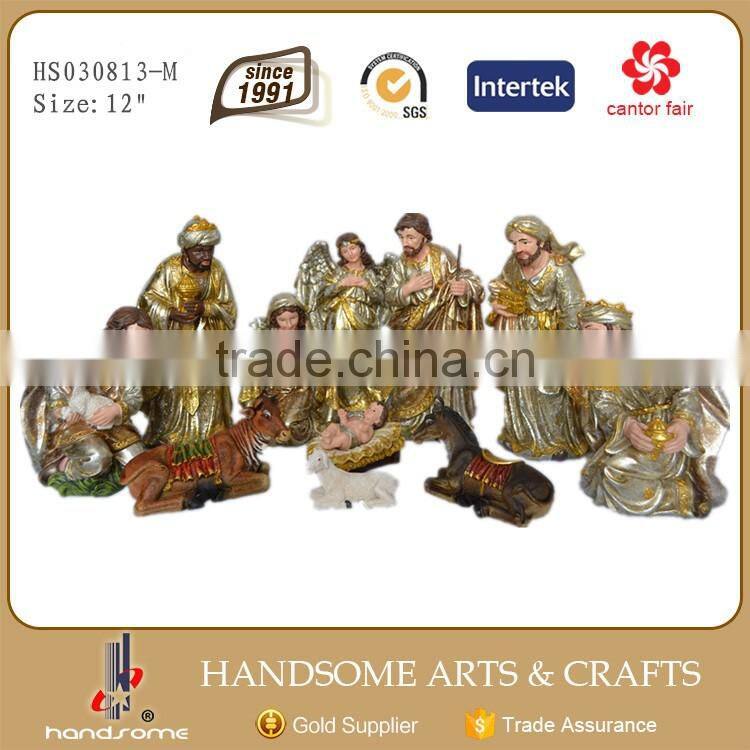 12 Inch Polyresin Cheap Factory Price Christmas Nativity Set