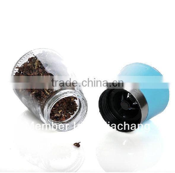 elegant decal manual glass salt and pepper shaker grinder
