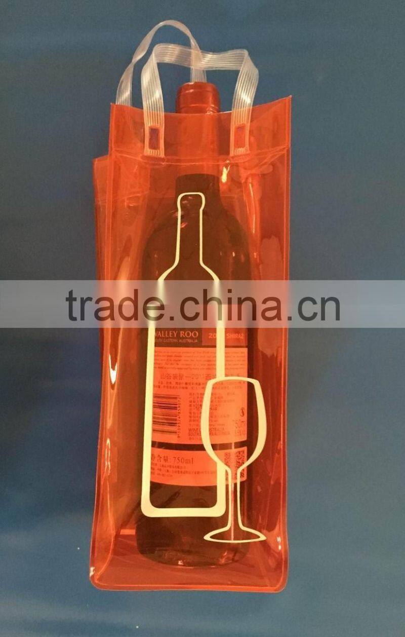 Custome Pvc Wine bag/pvc wine cooler ice tote bag /pvc wine ice drinking bags