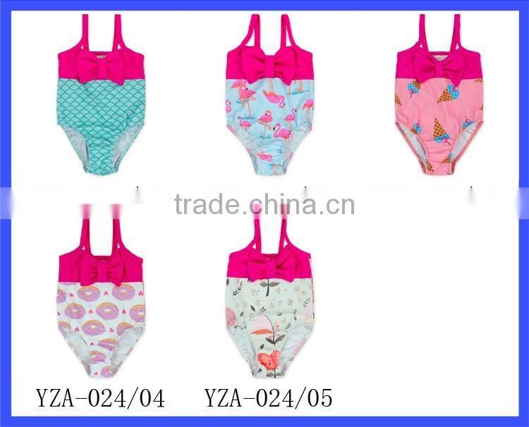 Hot Pink Bowknot One Piece Swimwear Clothes Baby Tanksuit 2017 Swimsuit