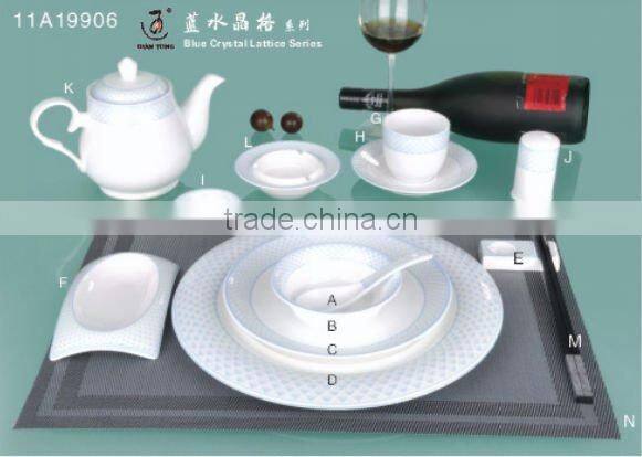 15PCS hotel white ceramic dinnerware set tableware set