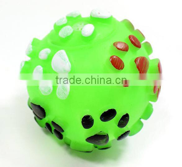 ringing paw prints pet dog toys vinyl ball