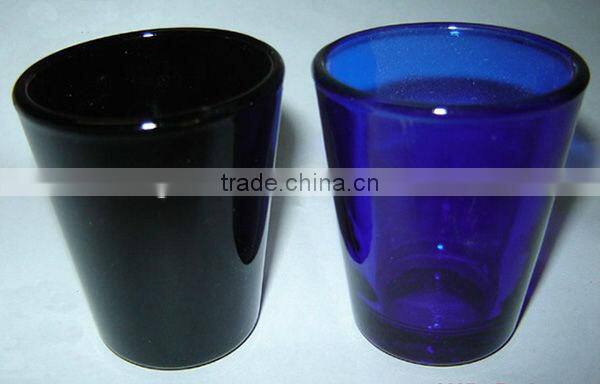 dark color glass candle cup