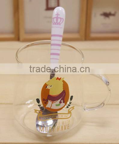 Hand made glass hot chocolate mugs with handle