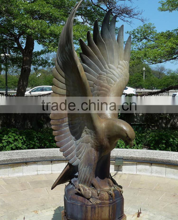 Antique spiral bronze eagle sculpture