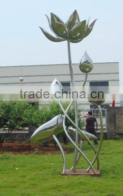 art deco garden metal craft lotus stainless steel modern sculpture