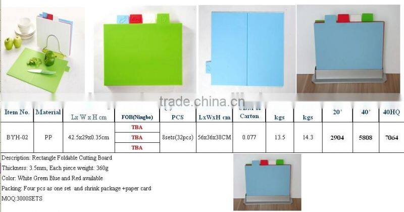 Plastic Rectangle Foldable Cutting Board
