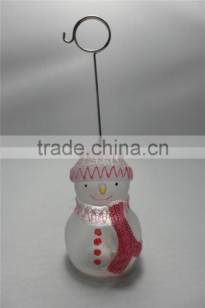 Holiday Placecard Memo Holder with a Snowman Figure Base