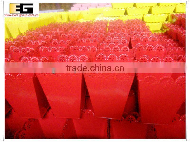 Galvanived tin sqaure shape plant pot