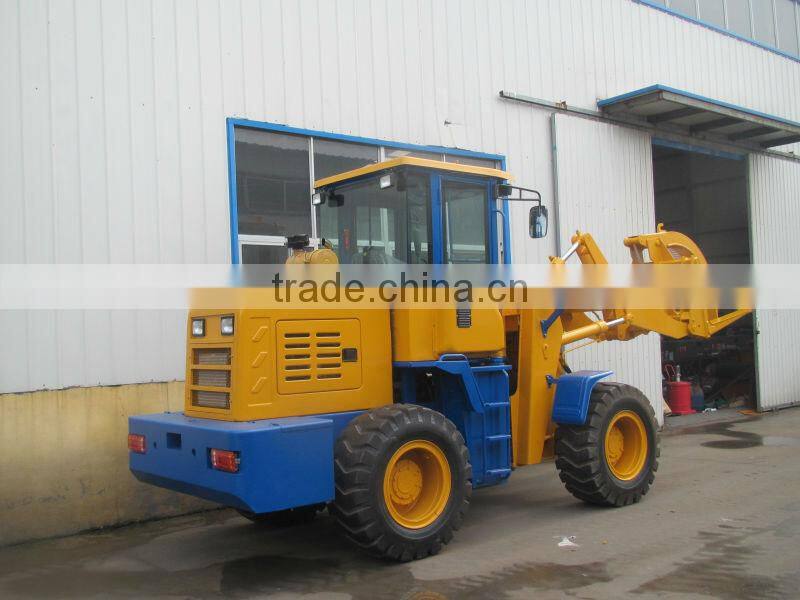 China Qingzhou 2700kg rated loading ZL27 wheel loader with wood glabber and joystick