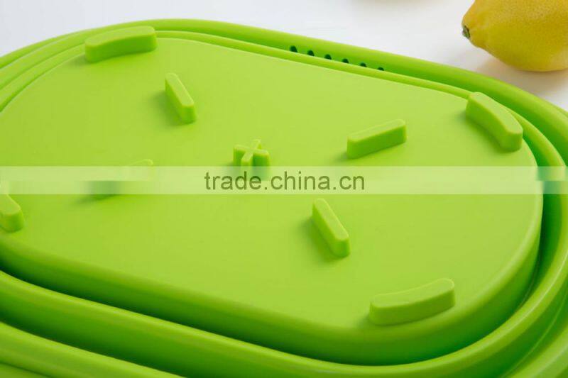 Silicone square shaped collapsible wash basin,storage bowl