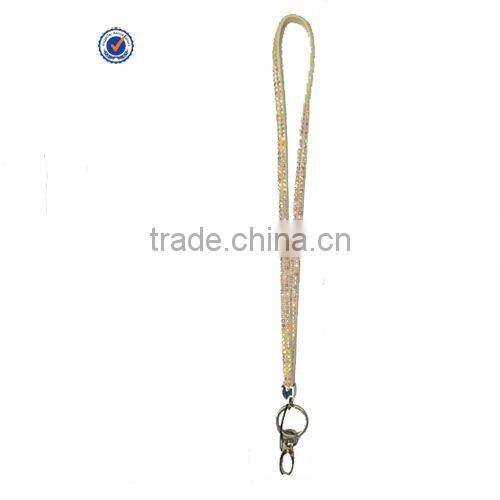 Fashion crystal bling lanyard with keychain