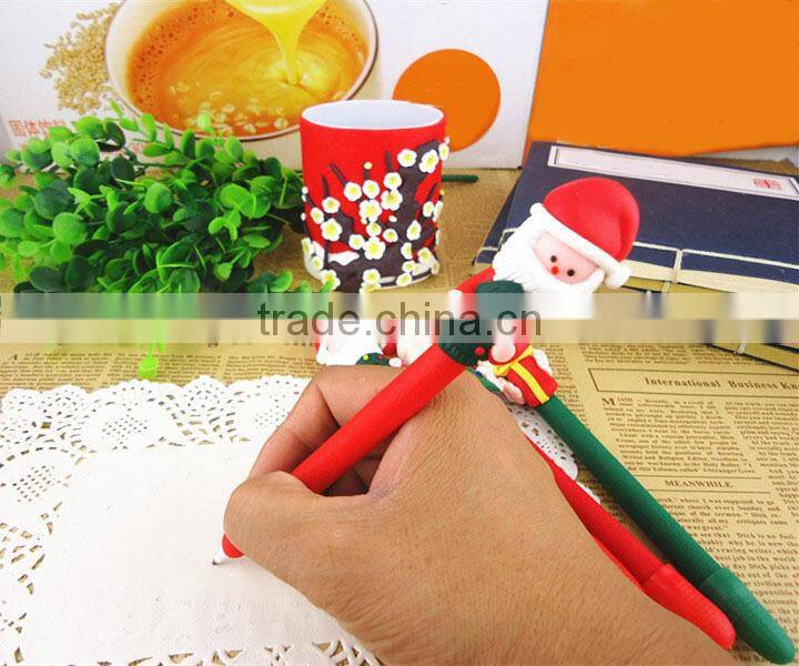 New Design Christmas Polymer Clay Pen Wholesale Can Custom Logo Promotional Ballpoint Pen Cheap Polymer Clay Pen Christmas Gifts