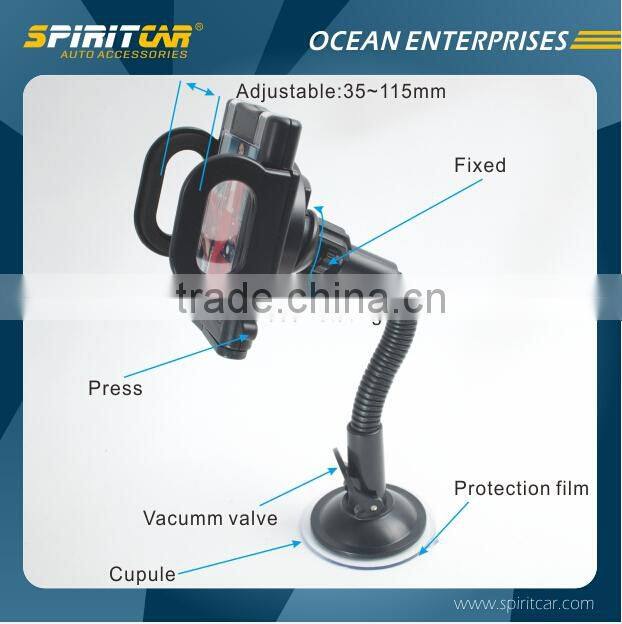 ABS Material Smart Car Phone Holder Windshield Car Mount Holder for iPhone 6 , 6+ , 5s , Samsung Galaxy Note 4 , 3