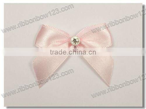 rhinestone centers pre made satin ribbon bow
