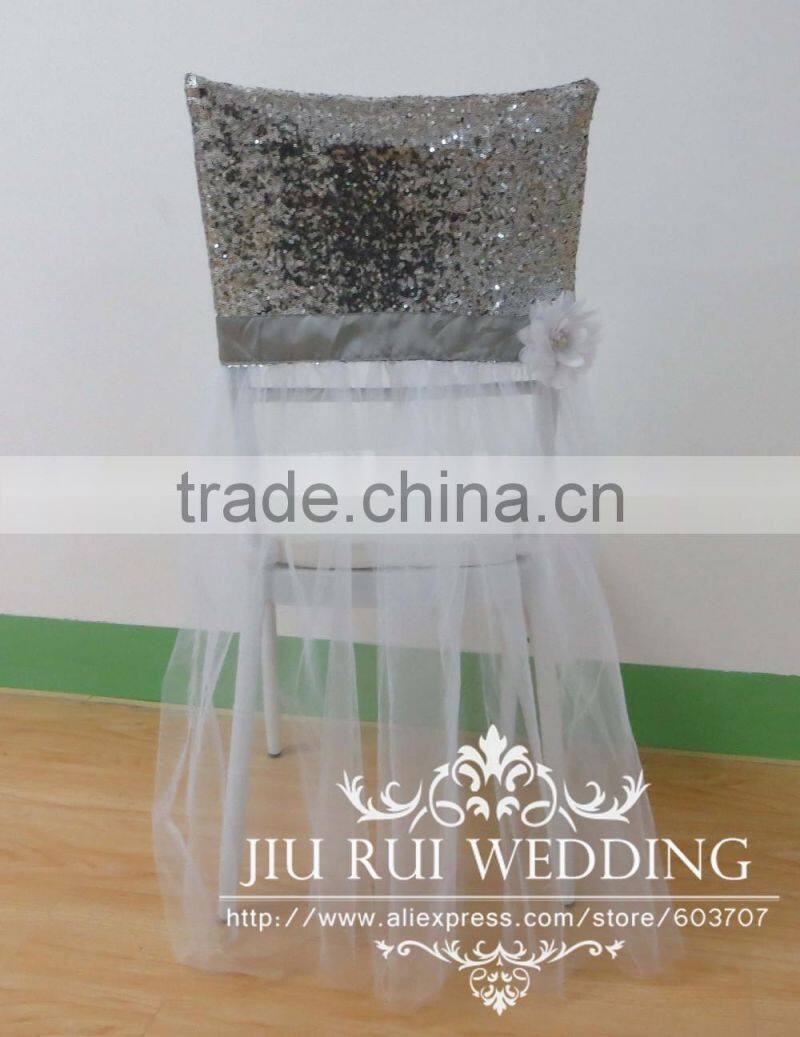 Luxury Sequin & Tutu Chair Cap Chair Cover for Wedding Decor