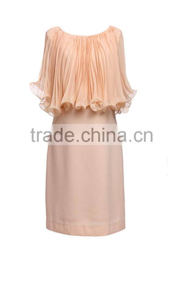 2015 high quality fashion korean style girls' loose-fitting elegant light pink evening dresses