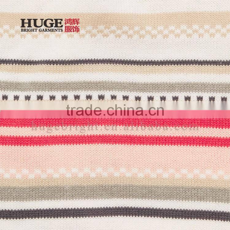 Long Sleeve Striped Kintted High Quality Girls Cardigan Sweater