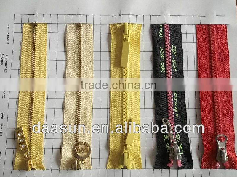 nylon zipper with head to head sliders