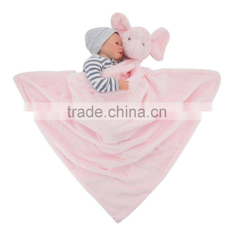 Retail Cheap Baby Product Coral Fleece Push Elephant Toy Baby Soft Blanket
