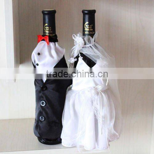 Satin wedding wine bottle cover bag
