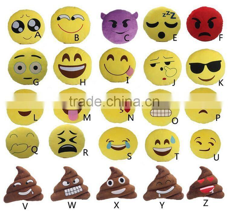 2016 new style hot selling iridescence emoticon plush whatsapp emoji pillow