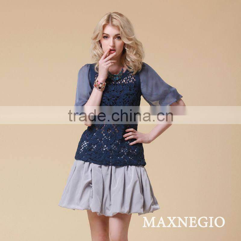 latest blouse top Puff Sleeve crochet 3/4 sleeve blouse patterns