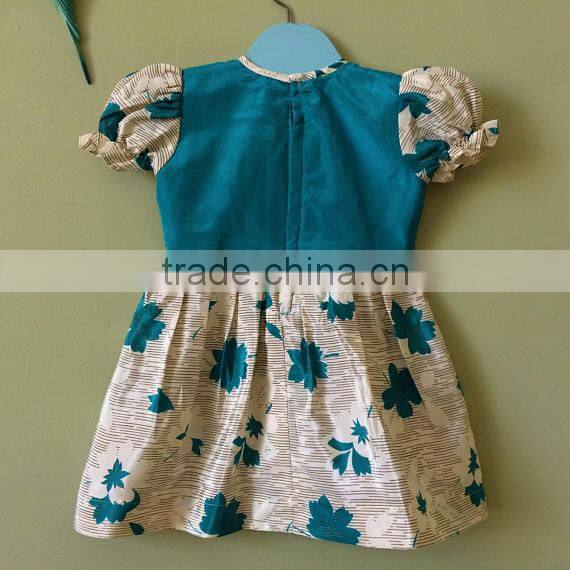 New arrival factory manufacture short sleeve printed kids clothing wholease new model baby girl casual dress