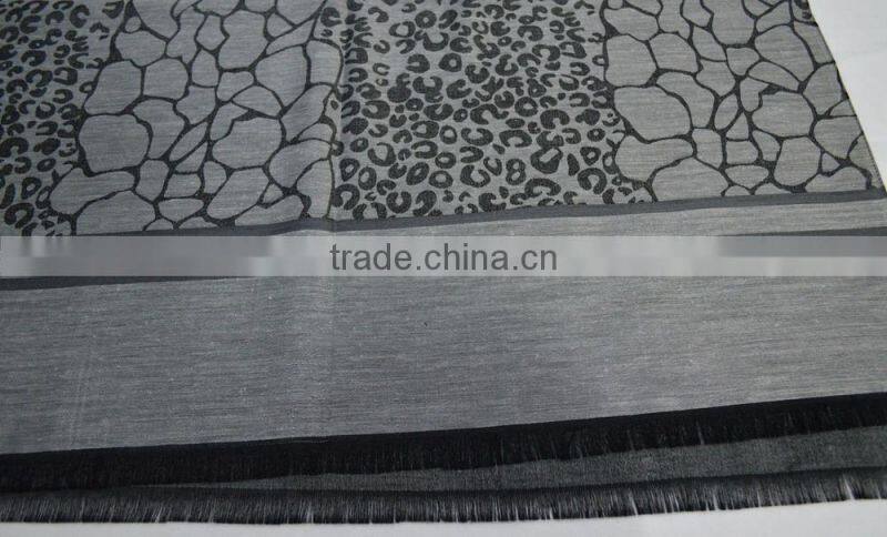 Spring new hot leopard jacquard scarf 100%viscose