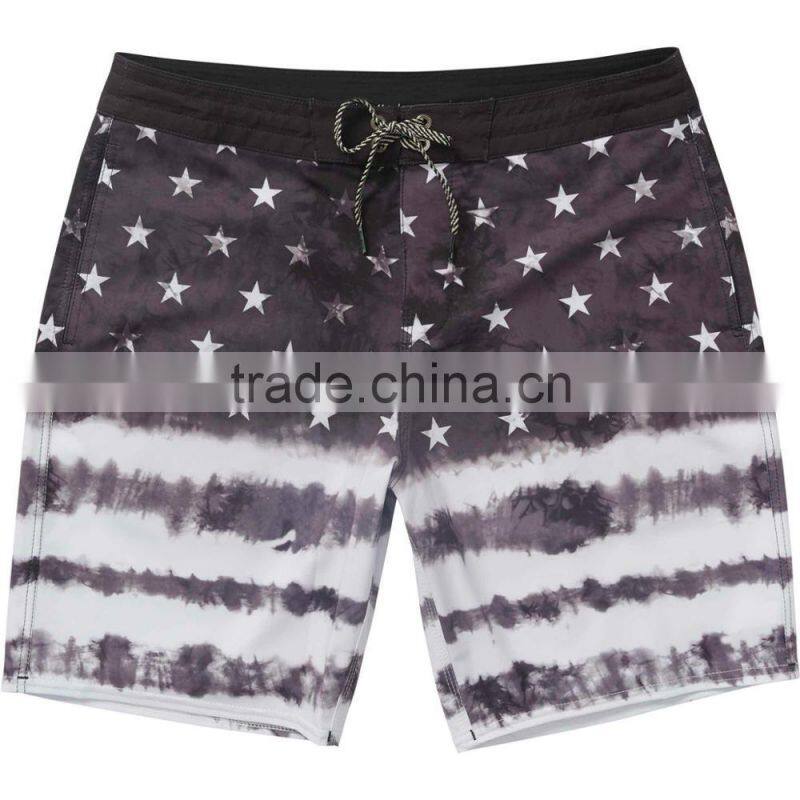Tie Dye Surf Sand City Board Short Recycled Stretch Fabric Back Pocket Swim Trunk Mens Beach Pants Customize OEM Brand