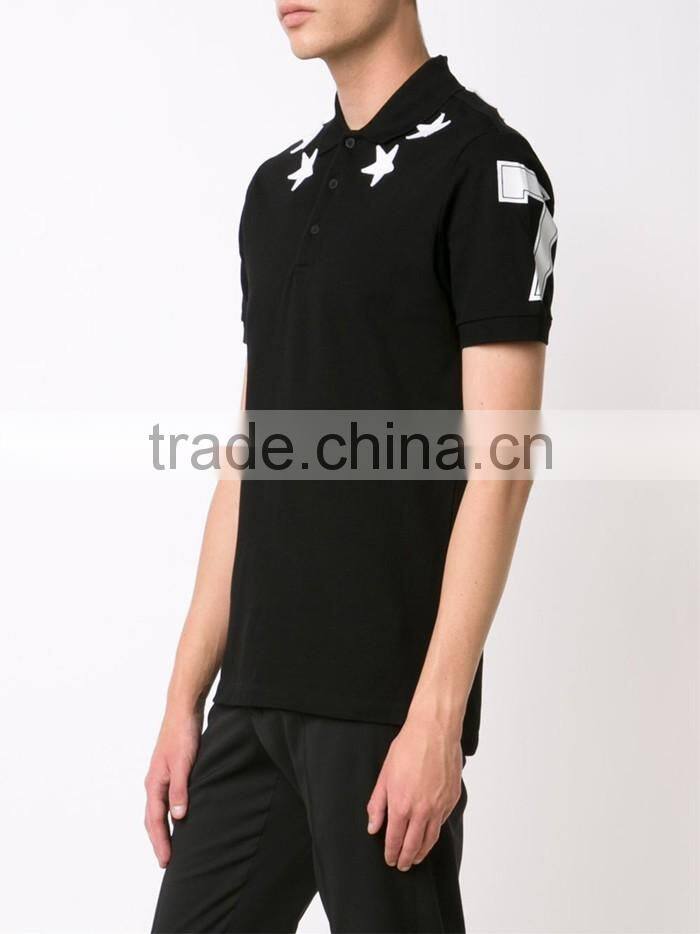 High quality star patch t shirt polo for men wholesale China