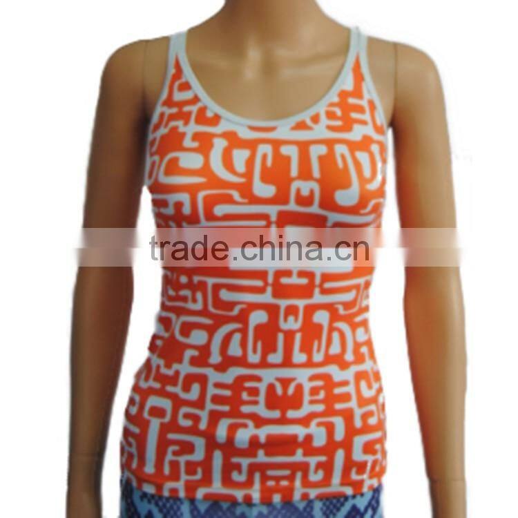 Custom Made Yoga Tops O Neck Printed Comfortable Ladies Yoga Top