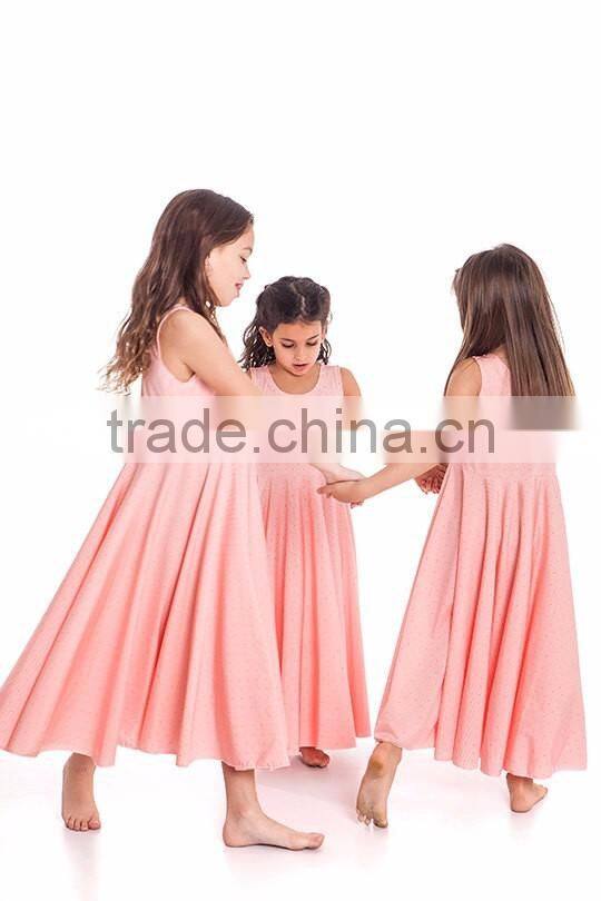 high quality 100% cotton girl dress of 9 years old 2017