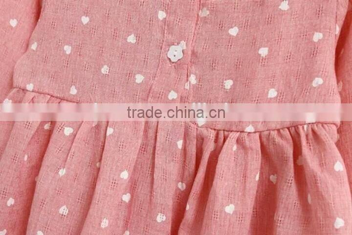 2016 new design comfortable long sleeve style dress with flower print