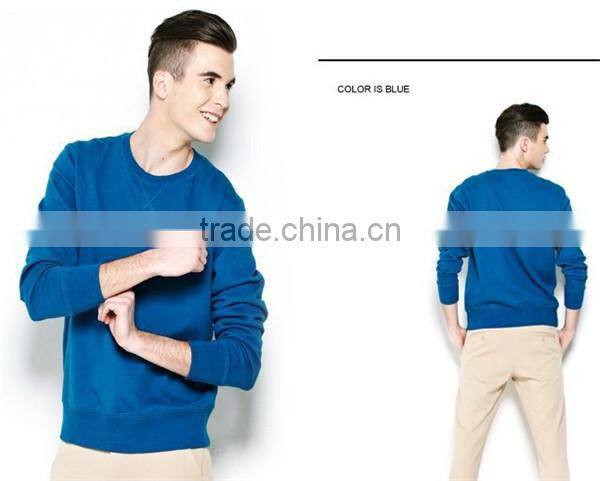 Fashion100% cotton men's fleece round neck blank hoodies sweatershirts