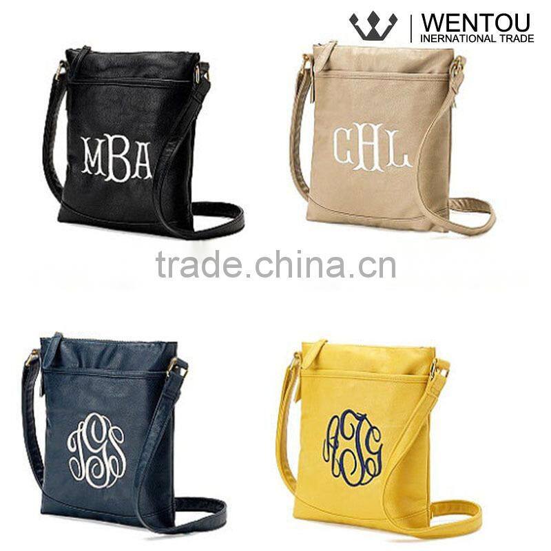 Custom Ladies Bag Monogrammed Cross Body Handbag With Long Strap