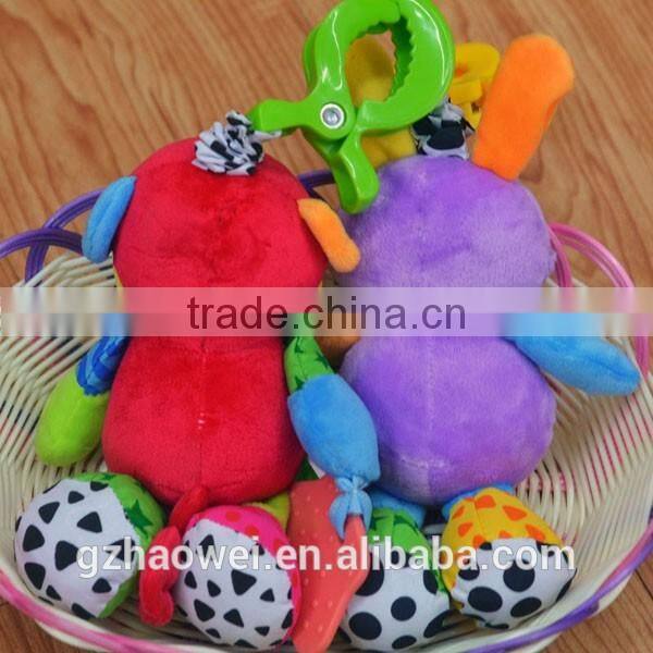 Colorful animal shaking Plush toys baby educational stuffed & plush toy baby gifts
