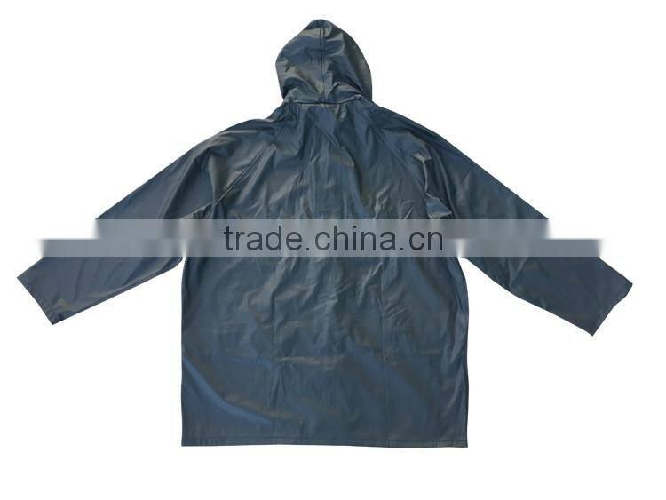 Mens green jacket waterproofing coating PVC raincoat