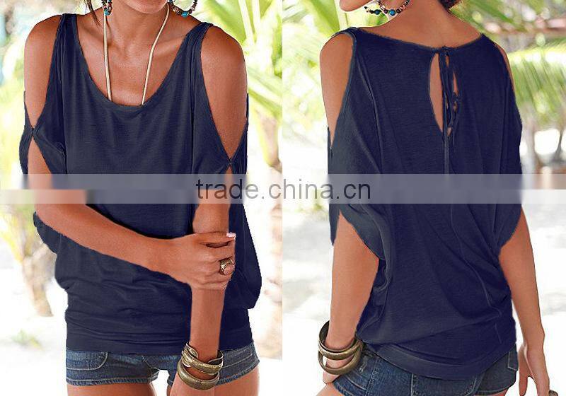 Women's bat wear loose short sleeve t shirts with dropped armhole supplier