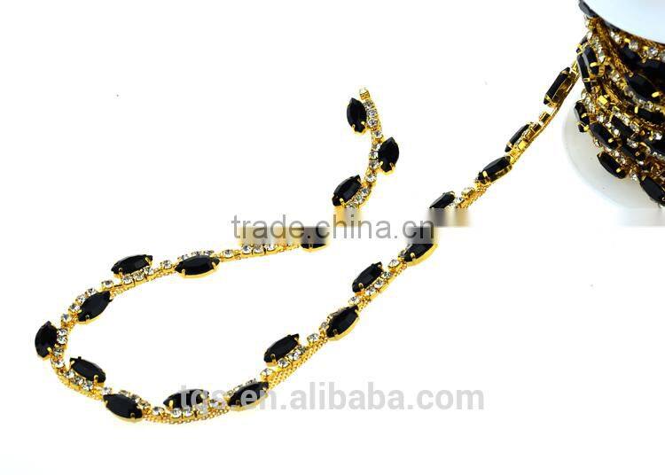 10% Return Black Rhinestone Trimming for Garment Decoration