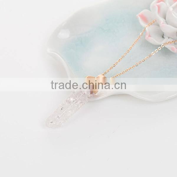 New Fashion Natural Quartz Crystal Druzy /Drusy Necklace Link Cable Chain Gold Plated Clear Crack Irregular Pendant