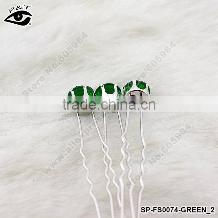 U shaped Hair pins Rhinestone Crystal hairpins for girls hair accessories wholesale