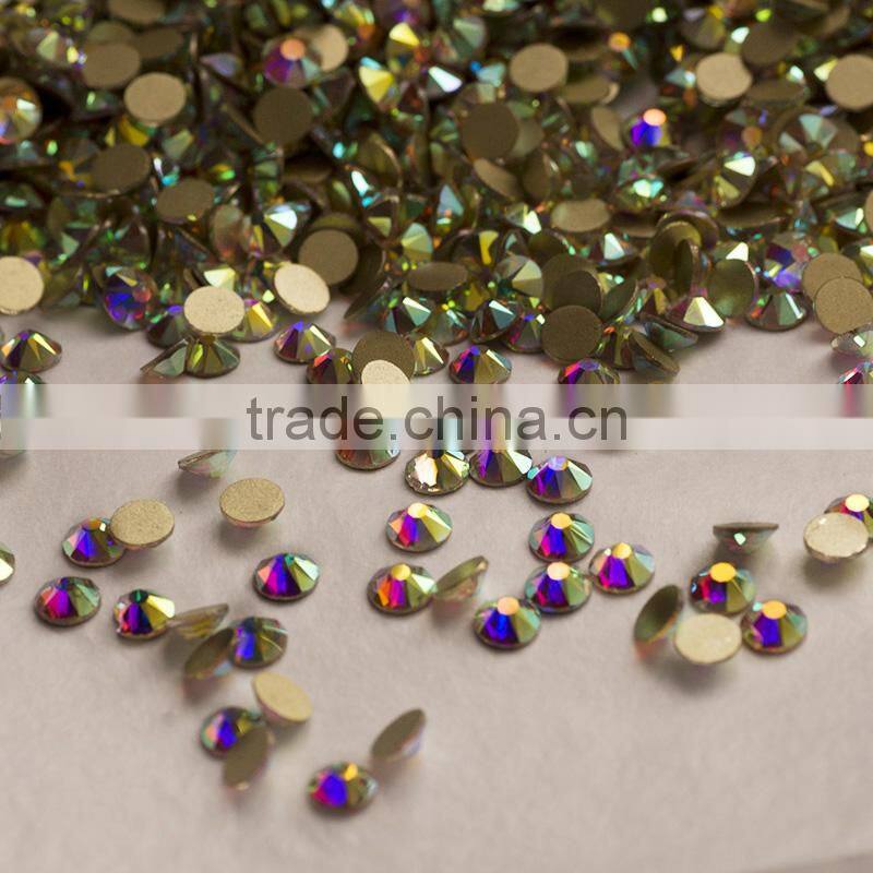 Professional crystal factory hotsale flatback crystal AB glue on rhinestone for shoes