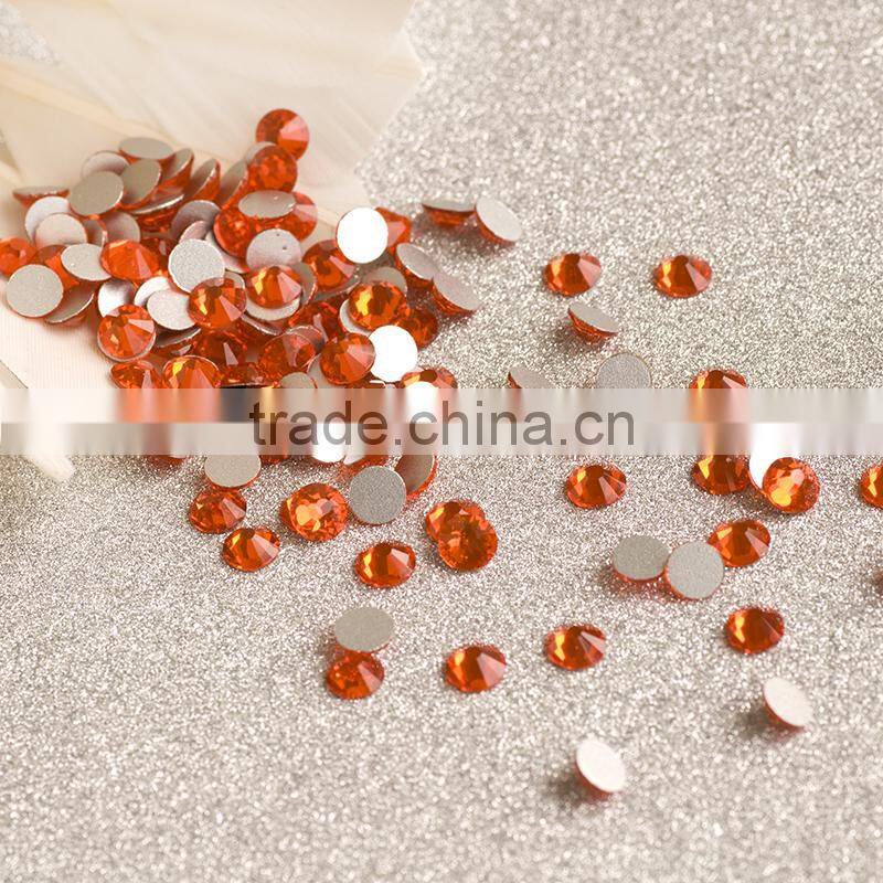 orange diamond drill flat back nail art rhinestones for nail salon